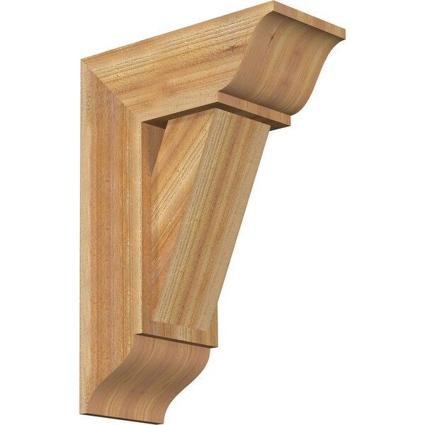Ekena Millwork Traditional Traditional Rough Sawn Bracket w/ Offset Brace, Western Red Cedar, 8"W x 18"D x 26"H BKT0806X18X26TRA01RWR - main
